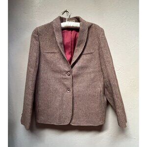 Vintage Gordon of Philadelphia Pure Wool Plaid Blazer Two-Button Jacket 12 Red